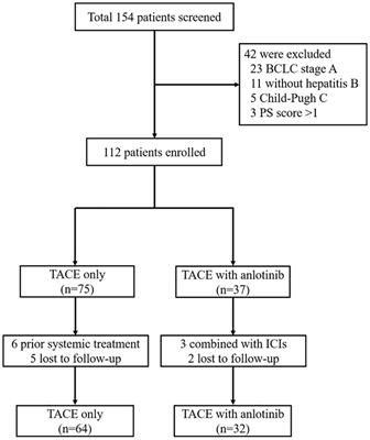 Anlotinib combined with transarterial chemoembolization for unresectable hepatocellular carcinoma associated with hepatitis B virus: a retrospective controlled study